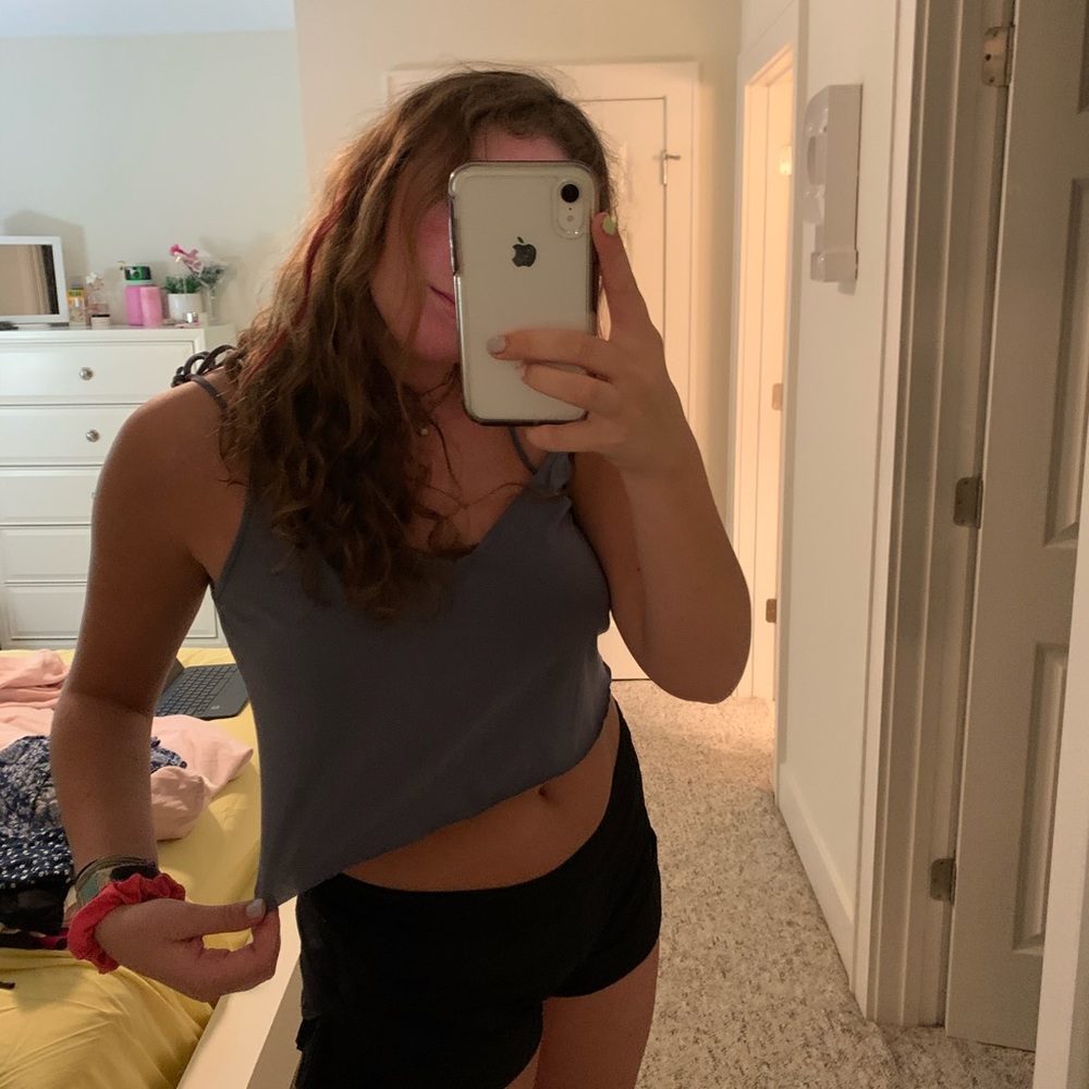 abercrombie and fitch v neck crop tank